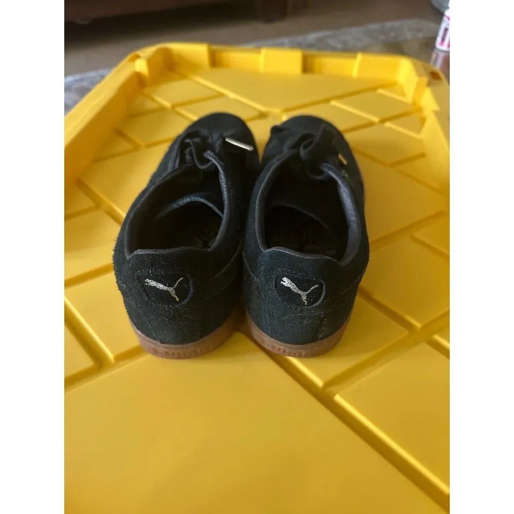 Puma Suede Classic Black & Gum Sole Sneakers - Men's Size 10